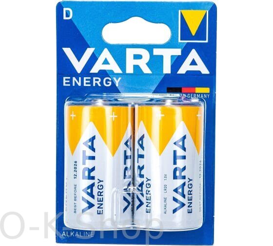 Батарейки Varta ENERGY D 2шт. R20